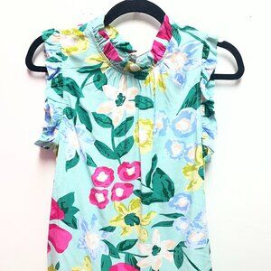 mint green floral ruffle top!